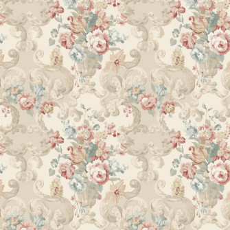 Floral Rococo By Mulberry Home Lovat Red Wallpaper