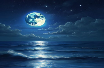 Moon Over Ocean Wallpaper