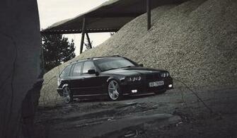 Black Bmw Station Wagon E36 Norway Stance HD Wallpaper