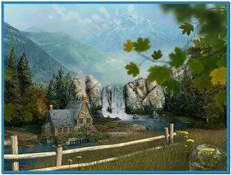 Screensavers Biz Mountain Waterfall 3d Screensaver