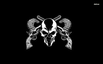 Free download Skull with smoking guns Skulls and cool wallpapers