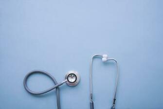 Stethoscope With Blue Background Photo