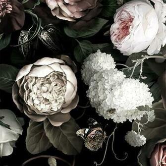 Dark Floral Ii Black Saturated By Ellie Cashman Design
