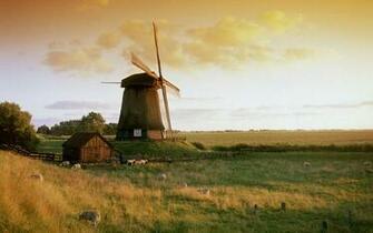 Netherlands Scenery Windows Wallpaper Europe Part Windmill