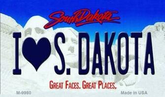 I Love S Dakota South State Background Magnet Novelty