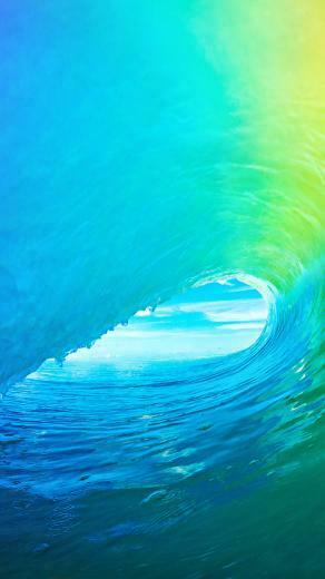 Ios9 Apple Ocean Wave Rainbow Pattern iPhone 5s Wallpaper