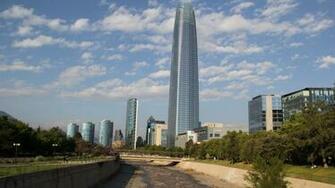 Wallpaper Santiago Chile Canal Sky Skyscrapers Cities