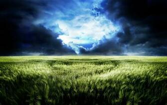 Stormy Field Background Scenery Original Wallpaper HD