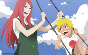 Wallpaper Uzumaki Naruto Kushina Swing Sky