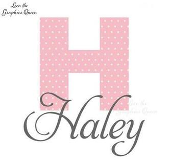 Haley Polka Dot Monogram Wall Decal