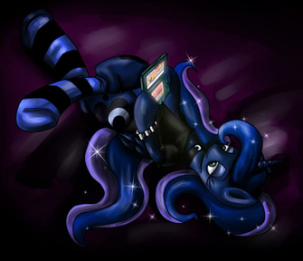 Theponyartcollection Collab Luna Gamer By Anzhyra