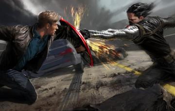 Wallpaper Battle Art Sparks Blow Shield Comic