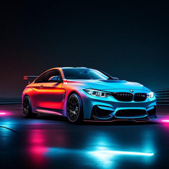 Animated Dove17 Bmw M4 Competition Neon Race Track Fighting