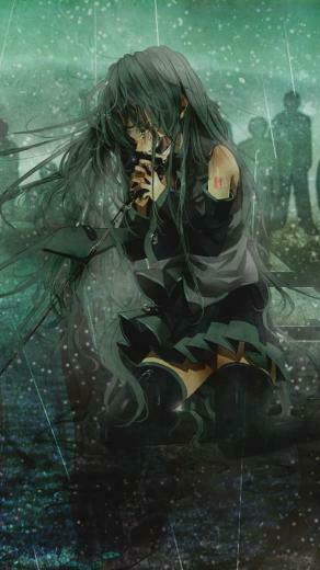 Sad Anime iPhone Wallpaper Image