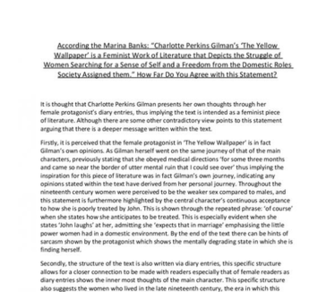 The Yellow Wallpaper Analysis Essay Exam Paper Answers