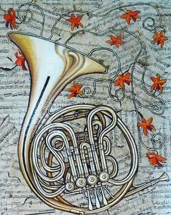 French Horn Wallpaper By Samanthajordaan