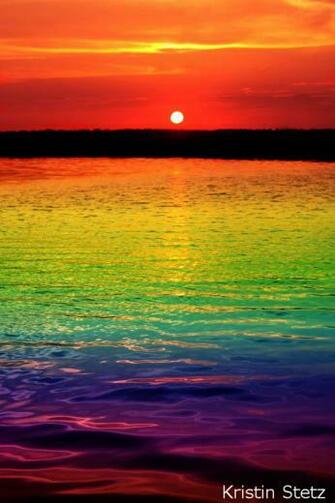 Sunset Ocean Rainbow Wallpaper