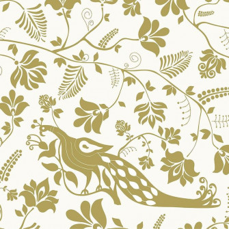Gold And White Floral Wallpaper For Luxurious Home Decor