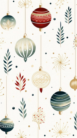 Christmas Ornament Wallpaper Pattern