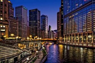 Chicago Usa City Night Wallpaper Background