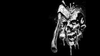 Wallpaper Zombie Art Ax Eyes Full HD 1080p