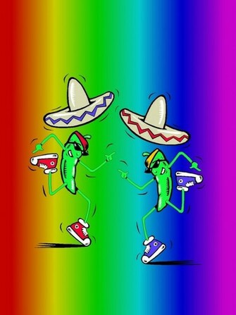 Cool Mexican Background Dancing Peppers