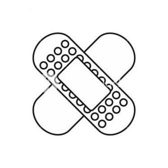 Medical Patch Icon In Outline Style On A White Background Vector