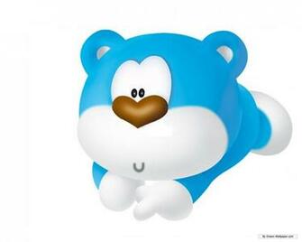 Cartoon Wallpaper Blue Bear