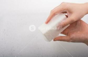 Hand Washing And Soap Foam On A Foamy Background Royalty
