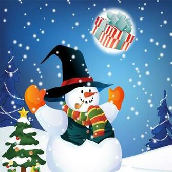 iPad Wallpaper Christmas Snowman Mini