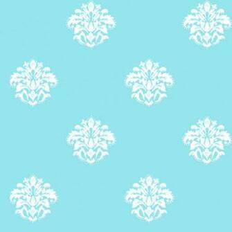 Blue With White Damask Spot Wallpaper Wall Sticker Outlet