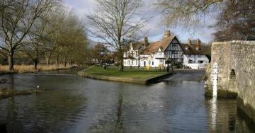 Wallpaper Villages Reflection Winter England Village Bridge