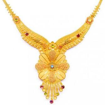 Gold Necklace Designs With Stones