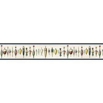 Black Fishing Lures Wallpaper Border