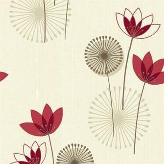 Red Cream Akina Floral K2 Holden Decor Wallpaper