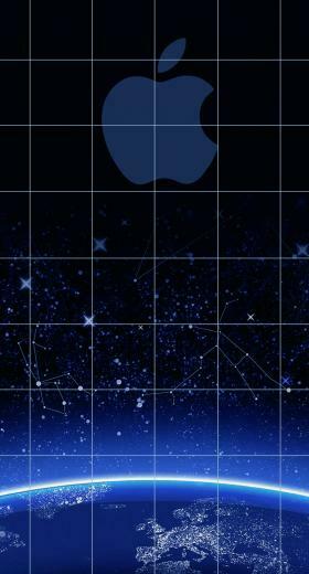 Apple Logo Shelf Cool Blue Universe Wallpaper Sc iPhone7plus