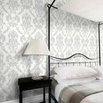 Grey Silver Glitter M0733 Rafaele Damask Vymura Wallpaper