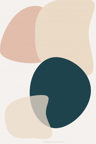 Abstract Shapes In Beige Pink And Wallpaper