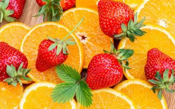 Wallpaper Strawberries Orange Fruits Berry