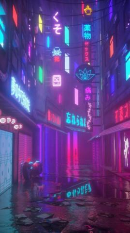 Lofi Anime Aesthetic iPad Wallpaper Dark Landscape Purple