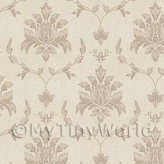 Wallpaper Dolls House Miniature Large Leafy Damask