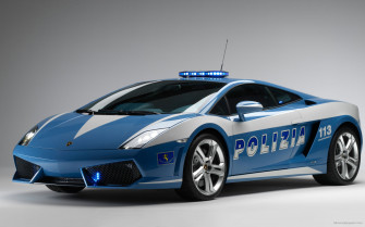 Widescreen Lamborghini Italian Police Car Wallpaper HD