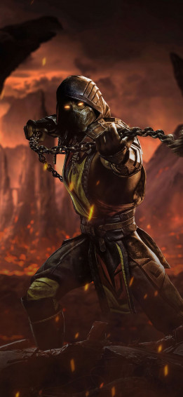 Mortal Kombat Scorpion 5k iPhone Wallpaper