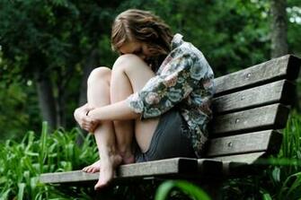 Very Sad Girl Over Bench Wallpaper Best HD