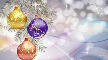 Christmas Balls On Light Background