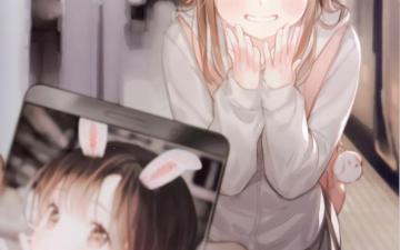Cute Anime Girl Happy Face Smiling