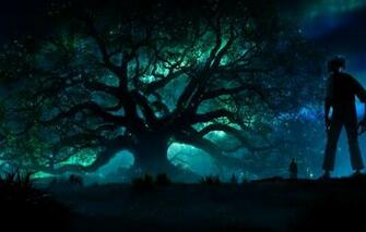 Wallpaper Forest Night Lights Tree Movie The Film