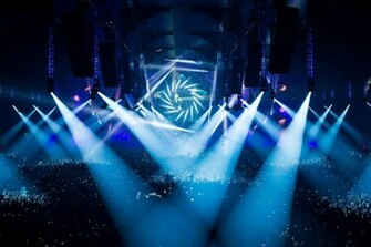 Hardcore Concert Crowd People Lights Blue Wallpaper Background