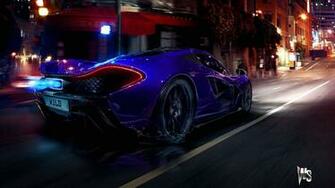Mclaren P1 In Blue Wallpaper HD