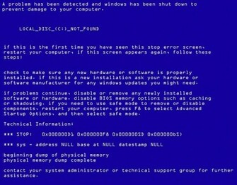 Blue Screen Of Death Wallpaper